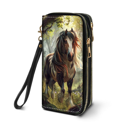 HOTWomen's Large Capacity Wallet PU Leather Double Zipper Clutch Purse Multifunctional Wallet with Removable Wristlet Strap for Smart Phone/Coin/Card/Cash, Flower Butterfly