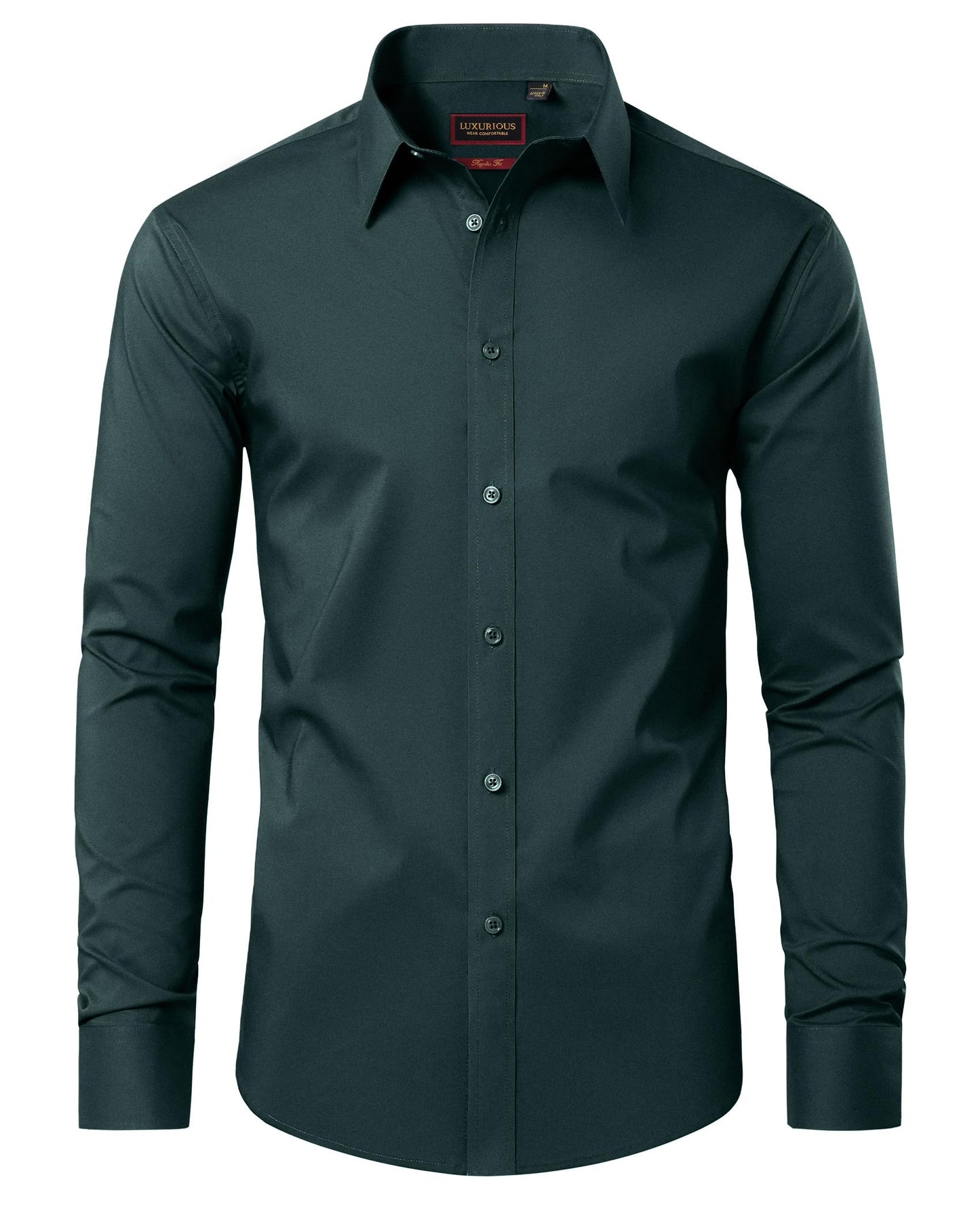 HOTLion Nardo Cotton Mens Dress Shirts Long Sleeve Wrinkle Free Business Casual Button Down Shirts Formal Shirts Big and Tall