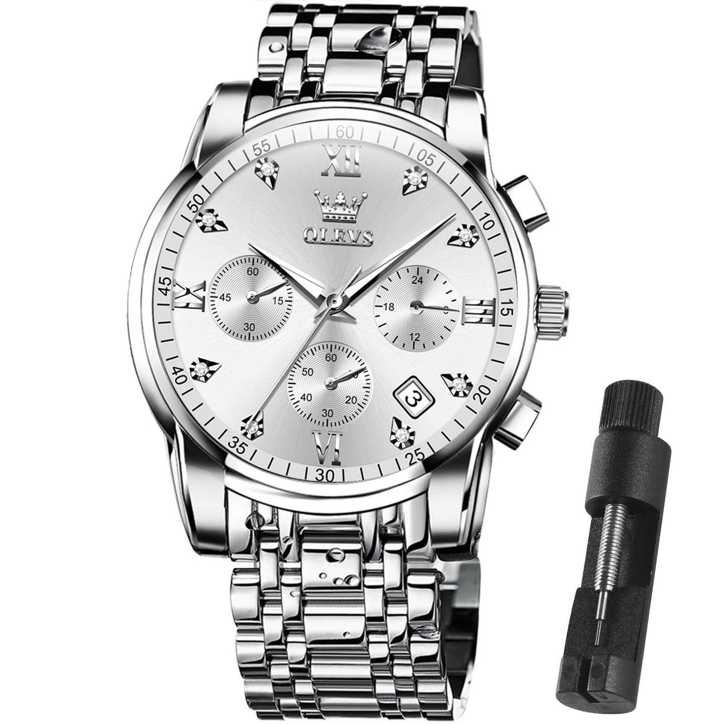 HOTOLEVS Mens Watches Waterproof Stainless Steel Adjustable Bracelet Watch Quartz Analog Watch for Men Fashion Business Classic Mens's Wrist watch's Casual Watches Gold/Blue/Black/White/Face/Dial