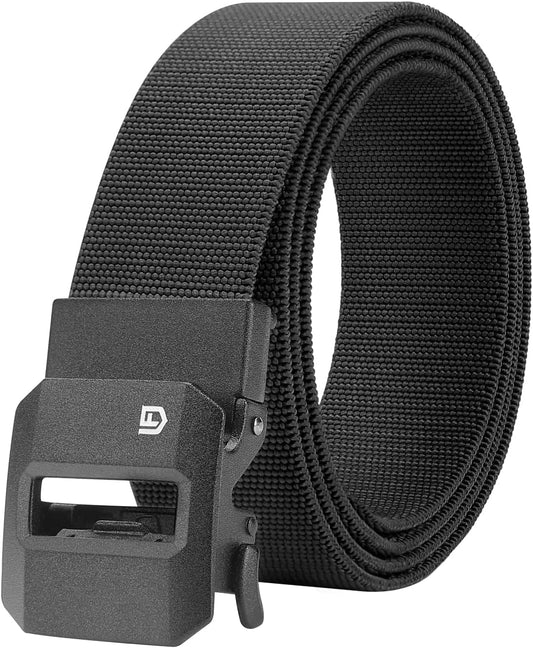 HOTFAIRWIN Ratchet Belt Men - Tactical Stretch Nylon Web Work Belts, Gift for Casual Jeans, Pants, Golf, and Everyday Use