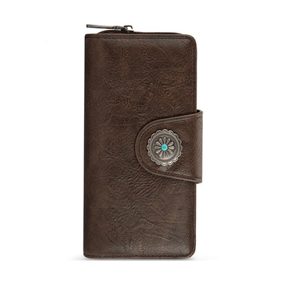 HOTMontana West Women's Wallets Western Sunflower Wallet Women Large Capacity Credit Card Wallet Ladies Female Bifold Clutch Wallets with ID Window and Coin Purse