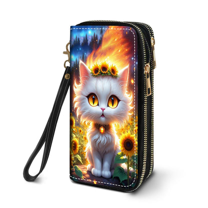 HOTWomen's Large Capacity Wallet PU Leather Double Zipper Clutch Purse Multifunctional Wallet with Removable Wristlet Strap for Smart Phone/Coin/Card/Cash, Floral Quotes Bible Verse Philippians 4-13