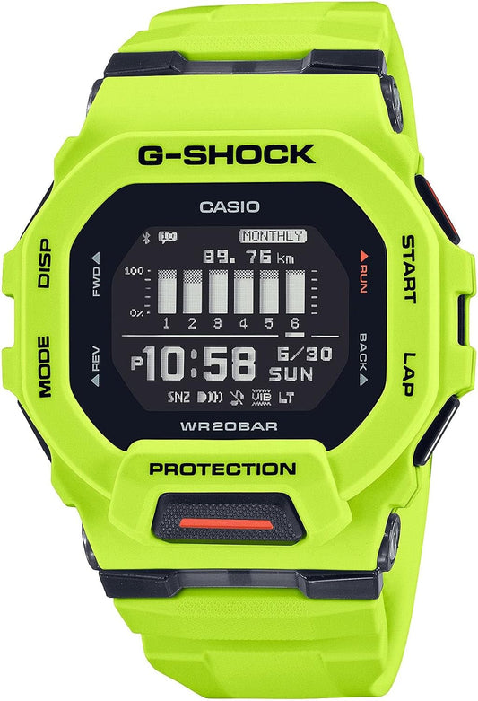 HOTCasio G-Shock G-Squad Move Digital Connected Lime Green Resin Strap Fitness Watch GBD200-9