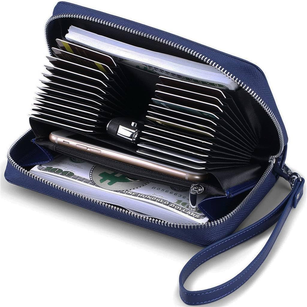 HOTWomen's RFID Blocking Leather Wallet Credit Card Holder Zipper Clutch Purse