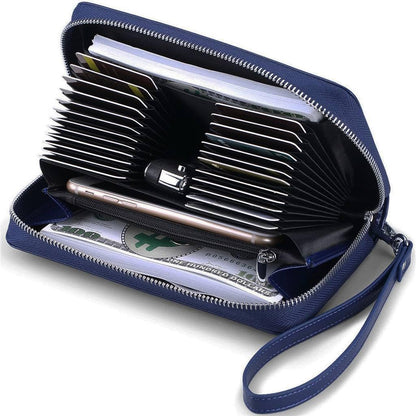 HOTWomen's RFID Blocking Leather Wallet Credit Card Holder Zipper Clutch Purse