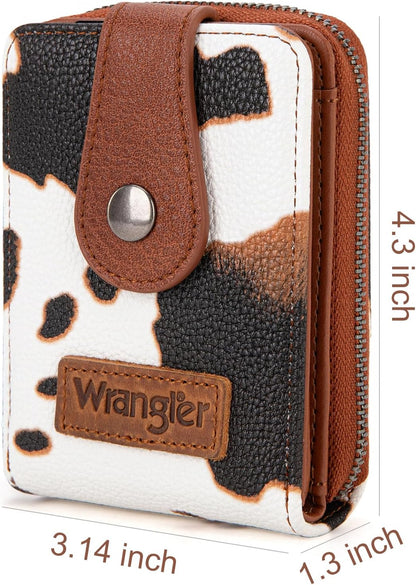 HOTMontana West X Wrangler Credit Card Holder Small Wallets for Women Compact Credit Card Case With Smooth Zipper and ID Window