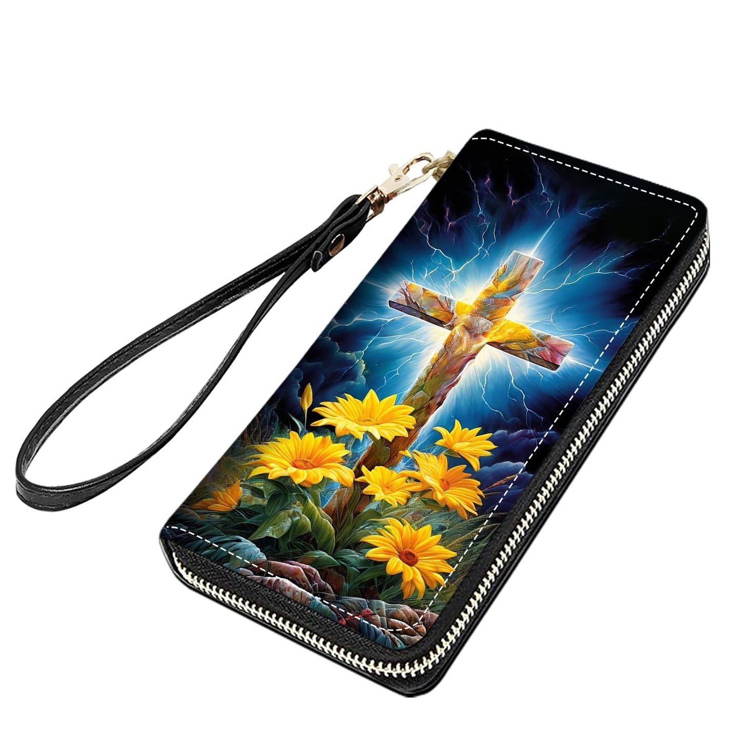 HOTCute Sloth Print Women Large Capacity PU Leather Zip Around Wallet, Multifunctional Clutch Purse for Cash/Card/Coin/Smart Phone