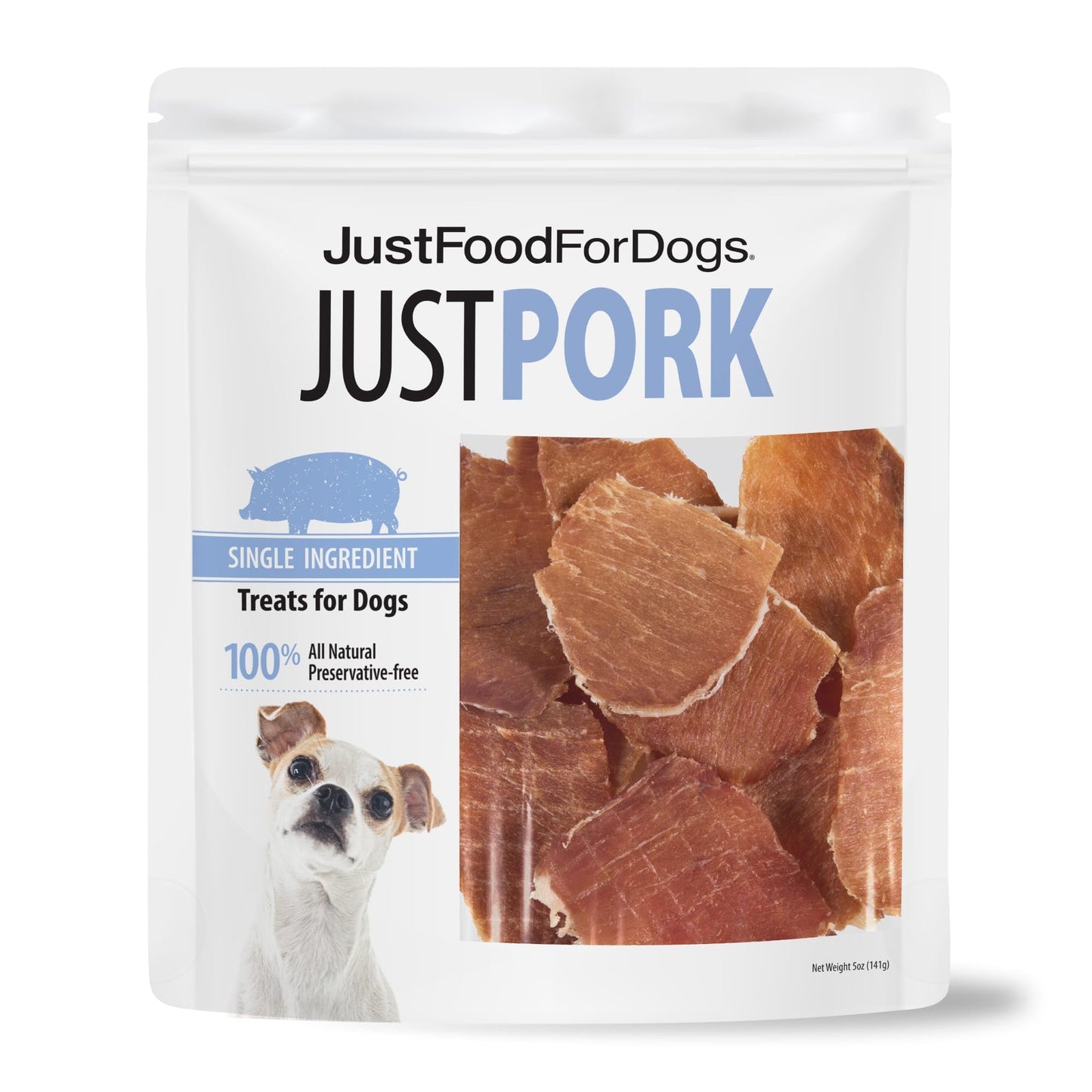 HOTJust Food for Dogs Single Ingredient Healthy Dog Treats and Dog Snacks, Jerky Treats, Human Grade, Preservative and Grain Free, Rawhide Free Chews, Low Calorie Treat - Chicken Breast, 5 oz