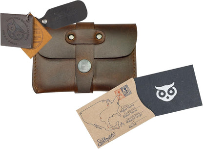 HOTHide & Drink, Leather Card Holder - Minimalist Front Pocket Wallet, Handmade :: Bourbon Brown