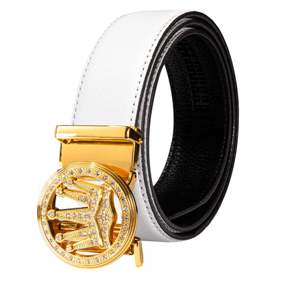 HOTDubulle Designer Mens Belts, Sliding Automatic Buckle Ratchet Dress Belt TOP Genuine Leather Strap Gifts