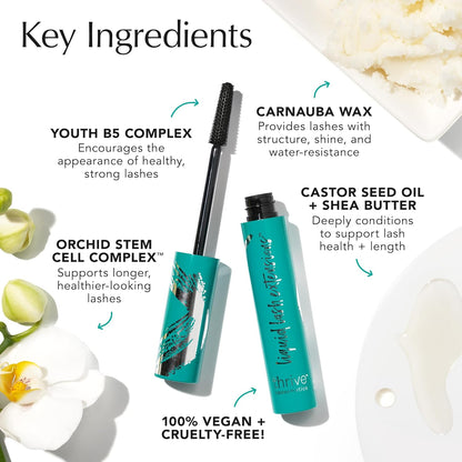 HOTThrive Causemetics Thrive Mascara, Liquid Lash Extensions Mascara, Tubing Mascara Lengthening, Volumizing & Curling, Smudge Proof, Washable, No Clumping or Flaking, Vegan, Brynn (Rich Black)