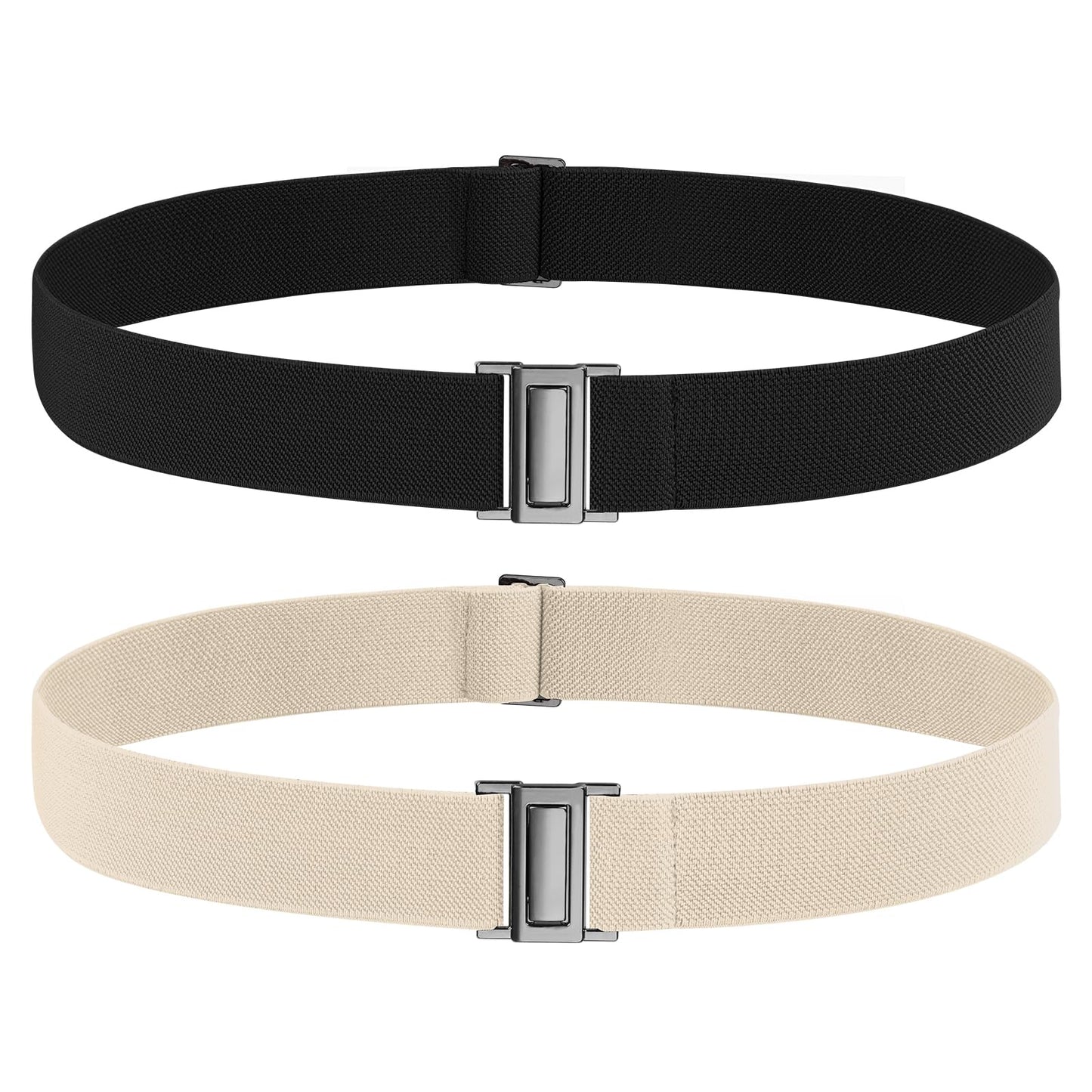 HOTNo Show Elastic Belts for Women with Invisible Flat Buckle Stretch Web Strap Belt for Jeans Pants Dresses