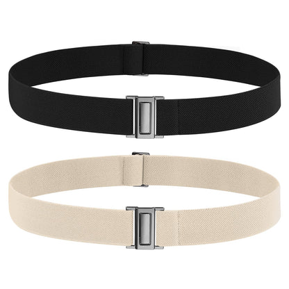 HOTNo Show Elastic Belts for Women with Invisible Flat Buckle Stretch Web Strap Belt for Jeans Pants Dresses