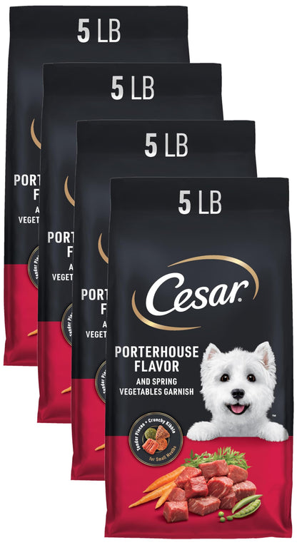 HOTCesar Small Breed Dry Dog Food, Filet Mignon & Spring Vegetables, 12 lb | Made in USA, Real beef #1 ingredient, 26 essential nutrients, supports small breed health, no artificial flavors