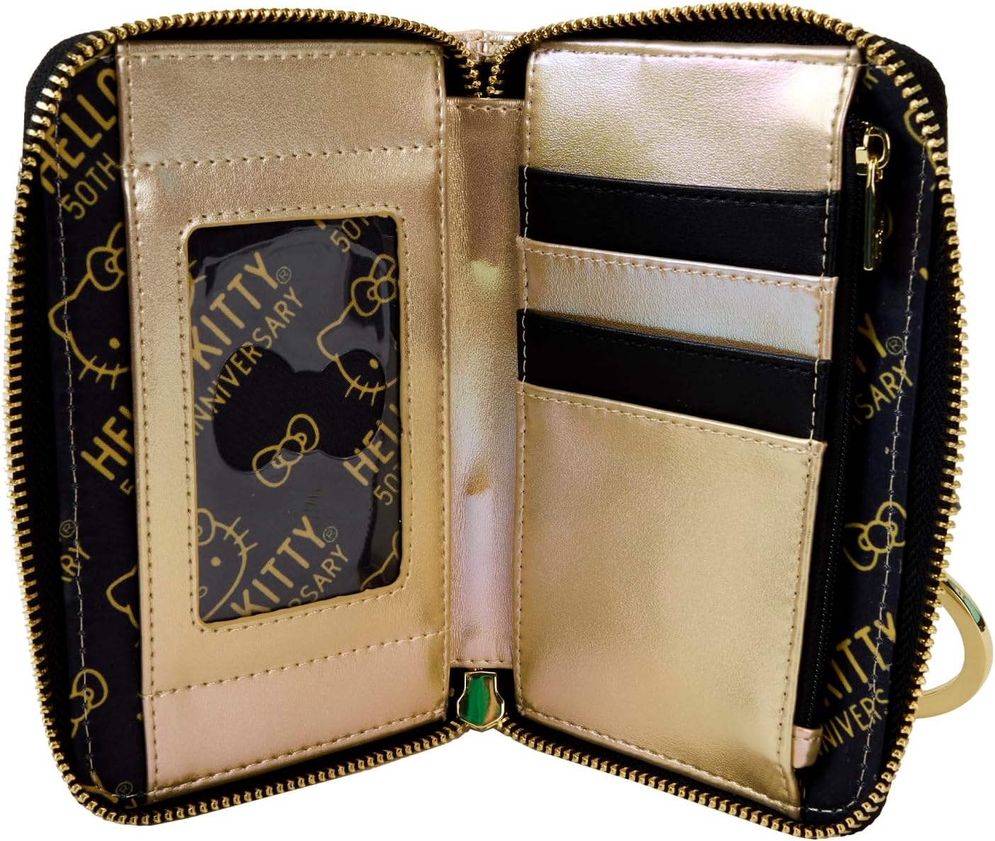 HOTLoungefly Sanrio 50th Anniversary Gold Zip Around Wallet