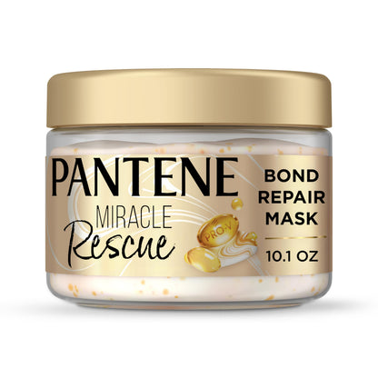 HOTPantene Miracle Rescue Hair Mask, Intensive Bond Repair with Melting Pro-V Pearls, Melts Away Damage, Builds Bonds, Strengthens Against Damage, Deep Conditioning for Dry Damaged Hair, 10.1 fl oz