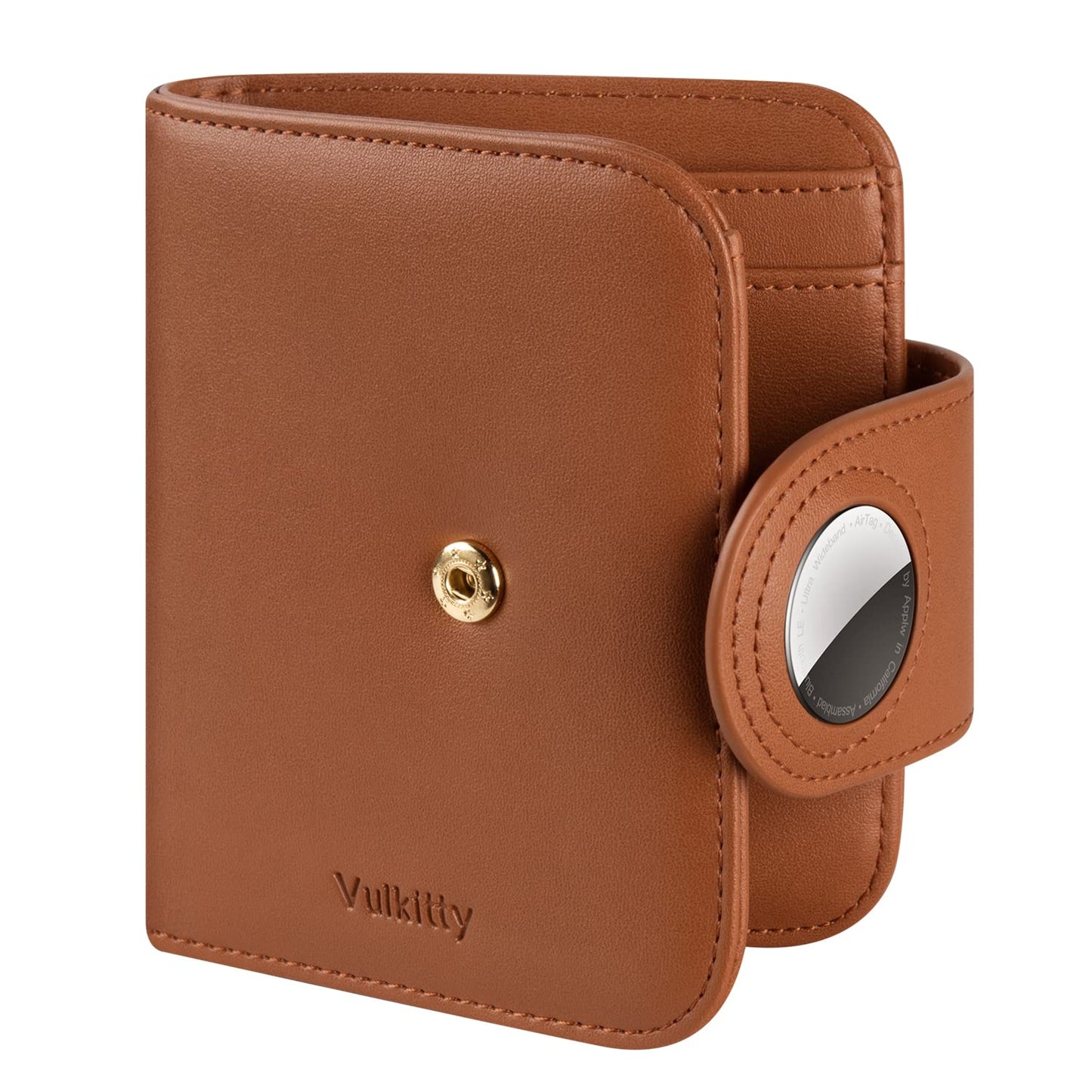 HOTVulkitty Womens Small Wallet for Air Tag RFID Blocking Vegan Leather Air Tag Wallet for Women