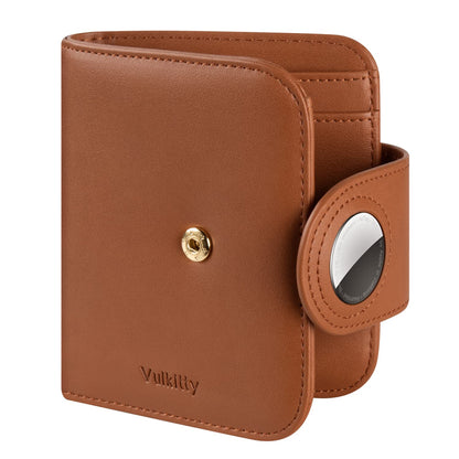 HOTVulkitty Womens Small Wallet for Air Tag RFID Blocking Vegan Leather Air Tag Wallet for Women