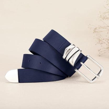 HOTVONMELLI Women's Belt for Jeans Dress Leather Belt for Women Fashion Waist Ladies Belt with Silver Buckle