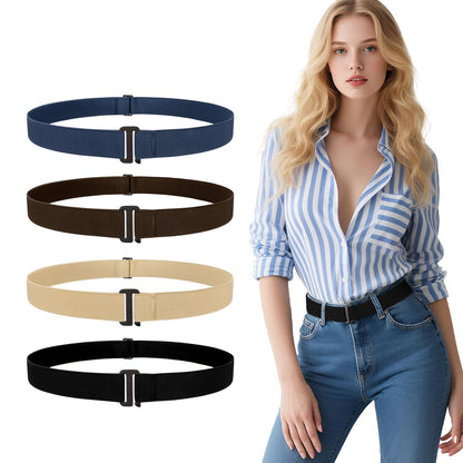 HOTJASGOOD 3/4/5/6 Pack No Show Stretch Belts for Women Invisible Elastic Belt for Jeans Pants Shirt Sweater Tuck Band