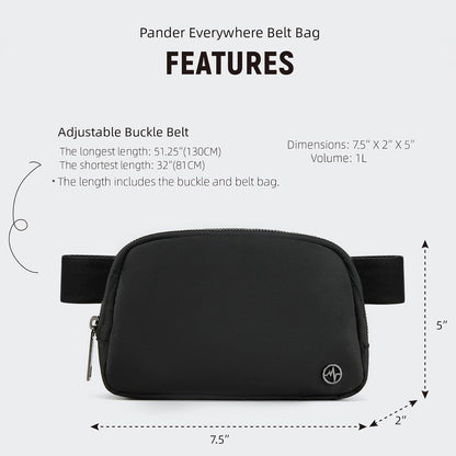 HOTPander Cross Body Fanny Pack for Women, Fashion Waist Packs, Crossbody Bags, Belt Bag with Adjustable Strap (Black)