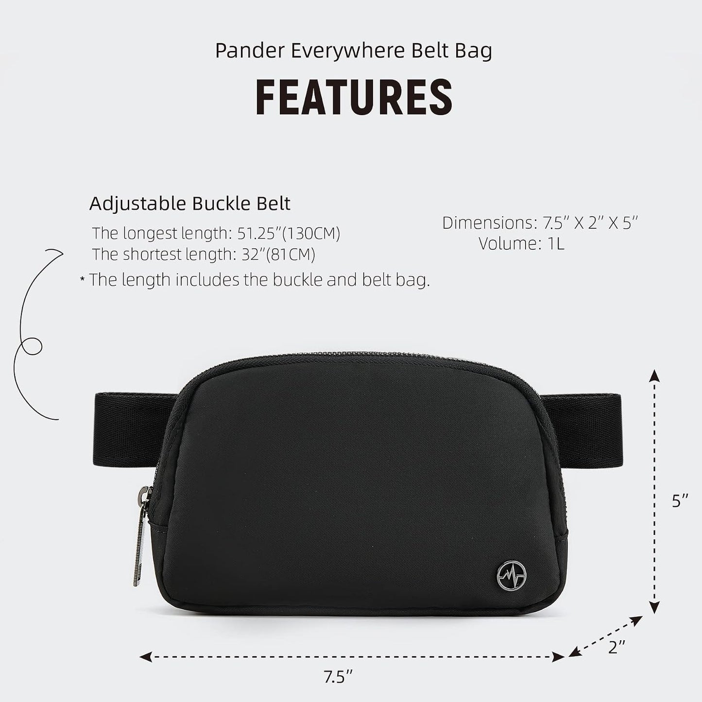 HOTPander Cross Body Fanny Pack for Women, Fashion Waist Packs, Crossbody Bags, Belt Bag with Adjustable Strap (Black)