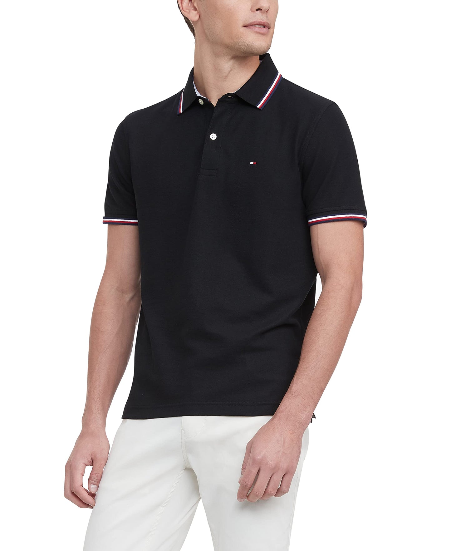 HOTTommy Hilfiger Men's Short Sleeve Moisture Wicking Stretch Polo Shirt With Quick Dry + Uv Protection