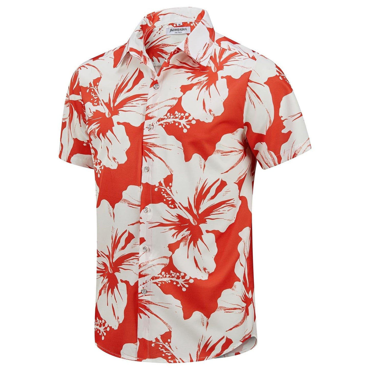HOTJ&DHUASHA Men's Hawaiian Shirts Casual Button Down Short Sleeve Beach Tropical Aloha Shirt
