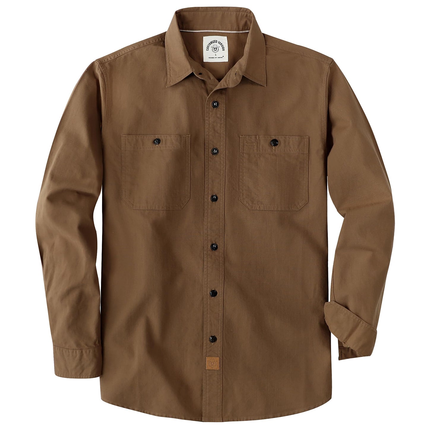 HOTDubinik® Chambray Shirt Men Cotton Mens Long Sleeve Button Down Shirts | Lightweight, Soft, Comfortable, Casual, Work, Breathable, 2 Pockets, Regular Fit, Vintage, Spring, Summer, Fall, Winter