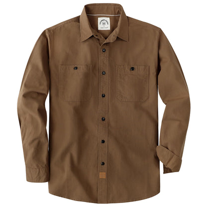 HOTDubinik® Chambray Shirt Men Cotton Mens Long Sleeve Button Down Shirts | Lightweight, Soft, Comfortable, Casual, Work, Breathable, 2 Pockets, Regular Fit, Vintage, Spring, Summer, Fall, Winter