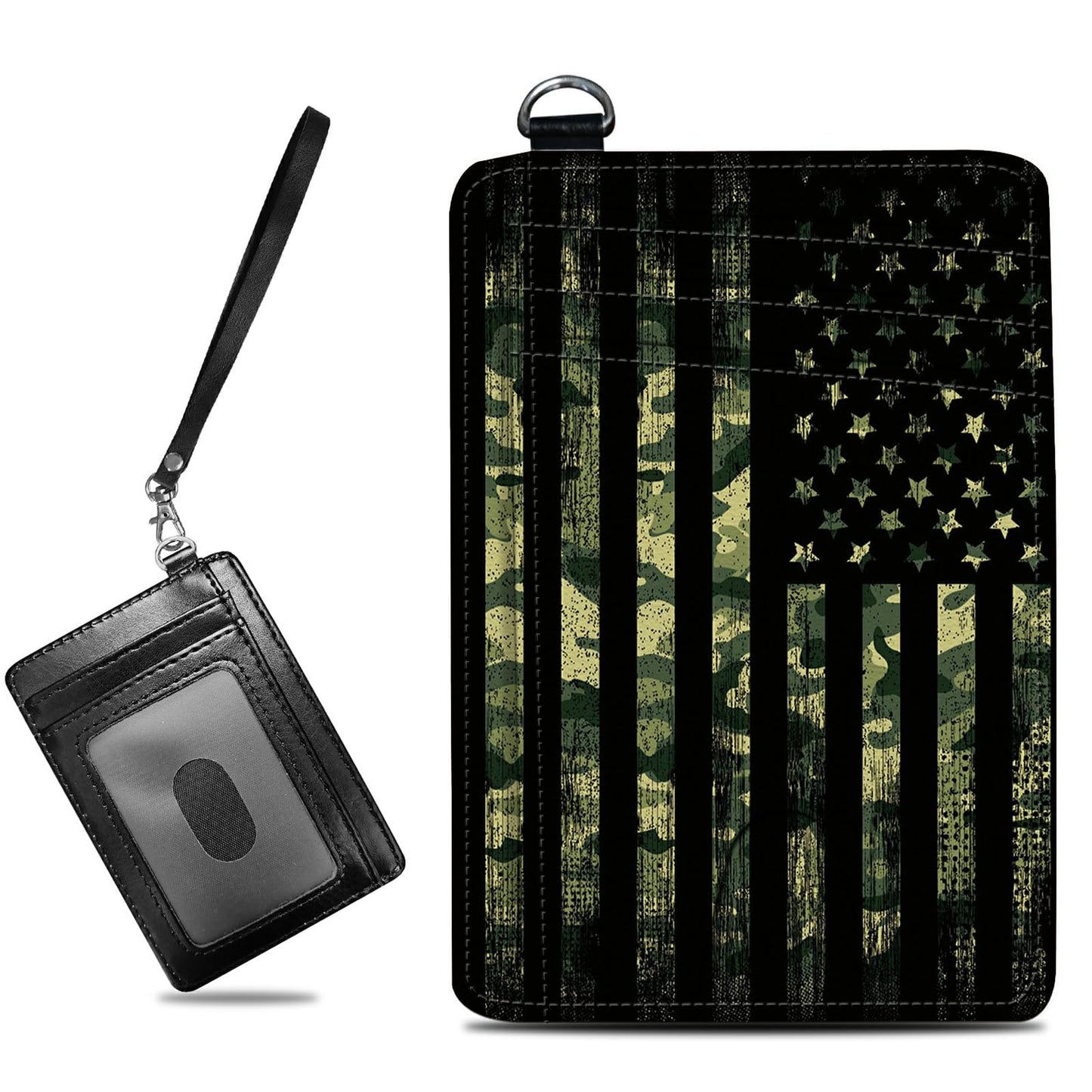 HOTCute Credit Card Holder with Zipper, Crow Skull RFID-Blocking Card Case Small Wallet for Women Men, Multi-slot Card Organizer Case Travel Accordion Wallet