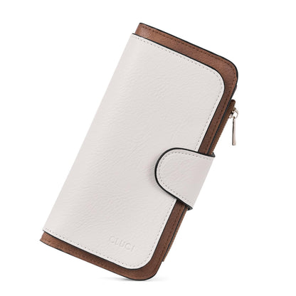 HOTCLUCI Wallet For Women PU Leather RFID Blocking Womens Wallet Bifold Card Holder with ID Window Gifts for Women Birthday