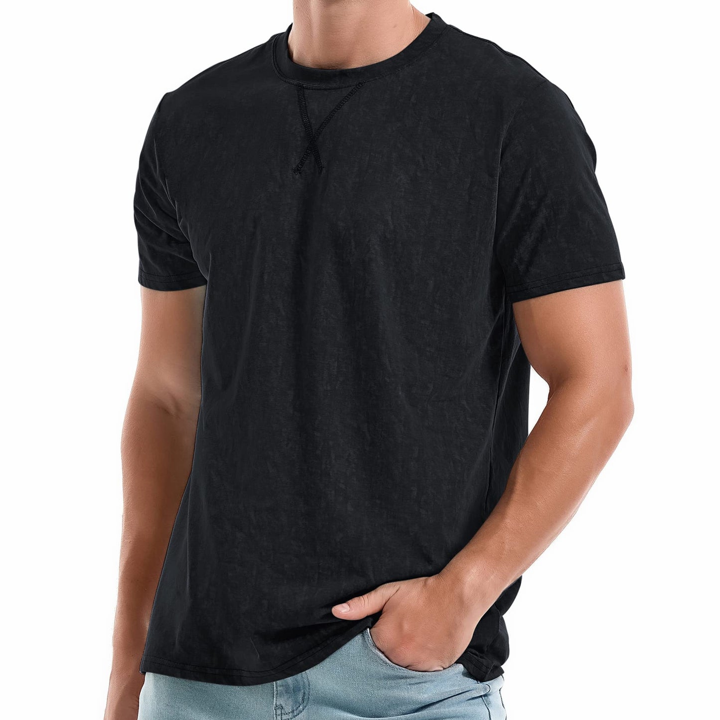 HOTKLIEGOU Men's T-Shirts - Premium Cotton Crew Neck Tees S - 4XL
