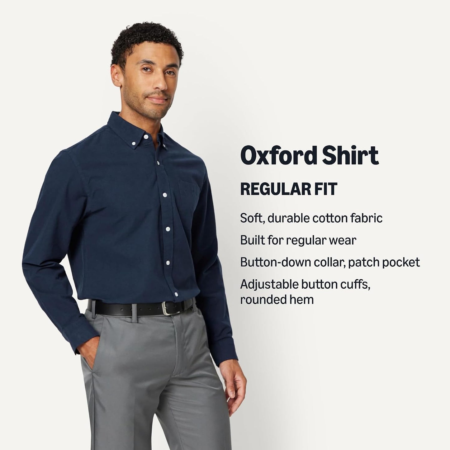 HOTAmazon Essentials Men's Long-Sleeve Pocket Oxford Shirt