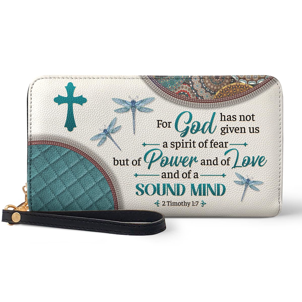 HOTPersonalized Christian Bible Verse Leather Wallet, God Faith RFID Blocking Credit Card Holder Clutch Purse Wristlet, Religious Inspirational Gift for Women Girl (Stillness - Psalm)