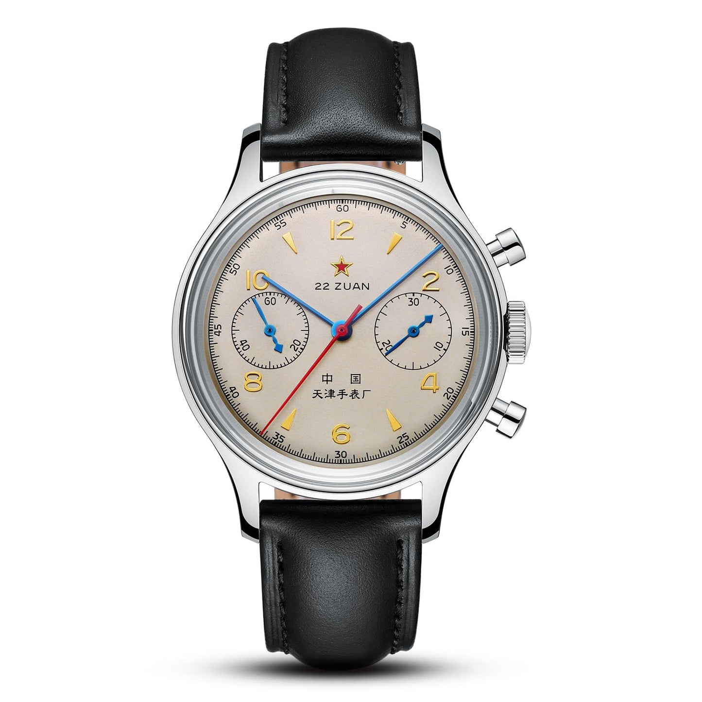 HOTSEA-GULL Men's Mechanical Wristwatch, Seagull 1963 Aviation Chronograph Pilot Mechanical Watch, Manual Winding, GD 1963 International Edition, ST1901