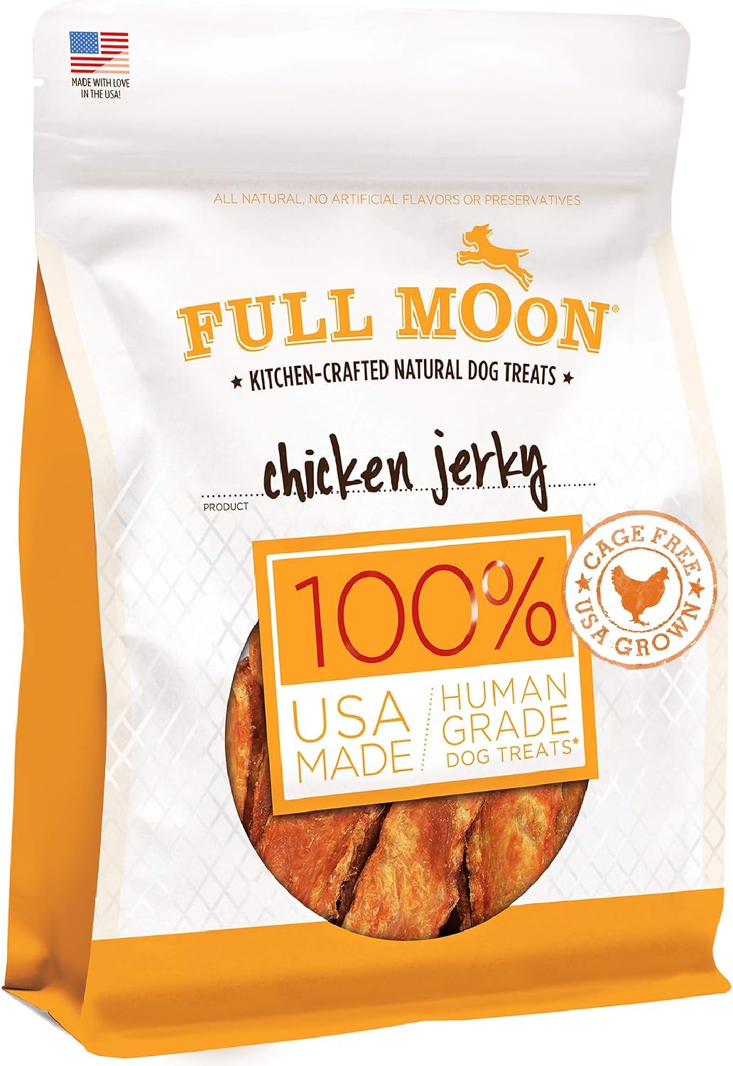 HOTFull Moon® Chicken Jerky Dog Treats 12 oz | Human Grade, No corn, No wheat, No soy, Glycerin Free, Made in the USA