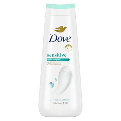 HOTDove 24hr Lotion Body Wash Sensitive Skin with Pump, 30.6 oz | Hypoallergenic body wash with MicroMoisture technology for 24-hour hydration and soft skin