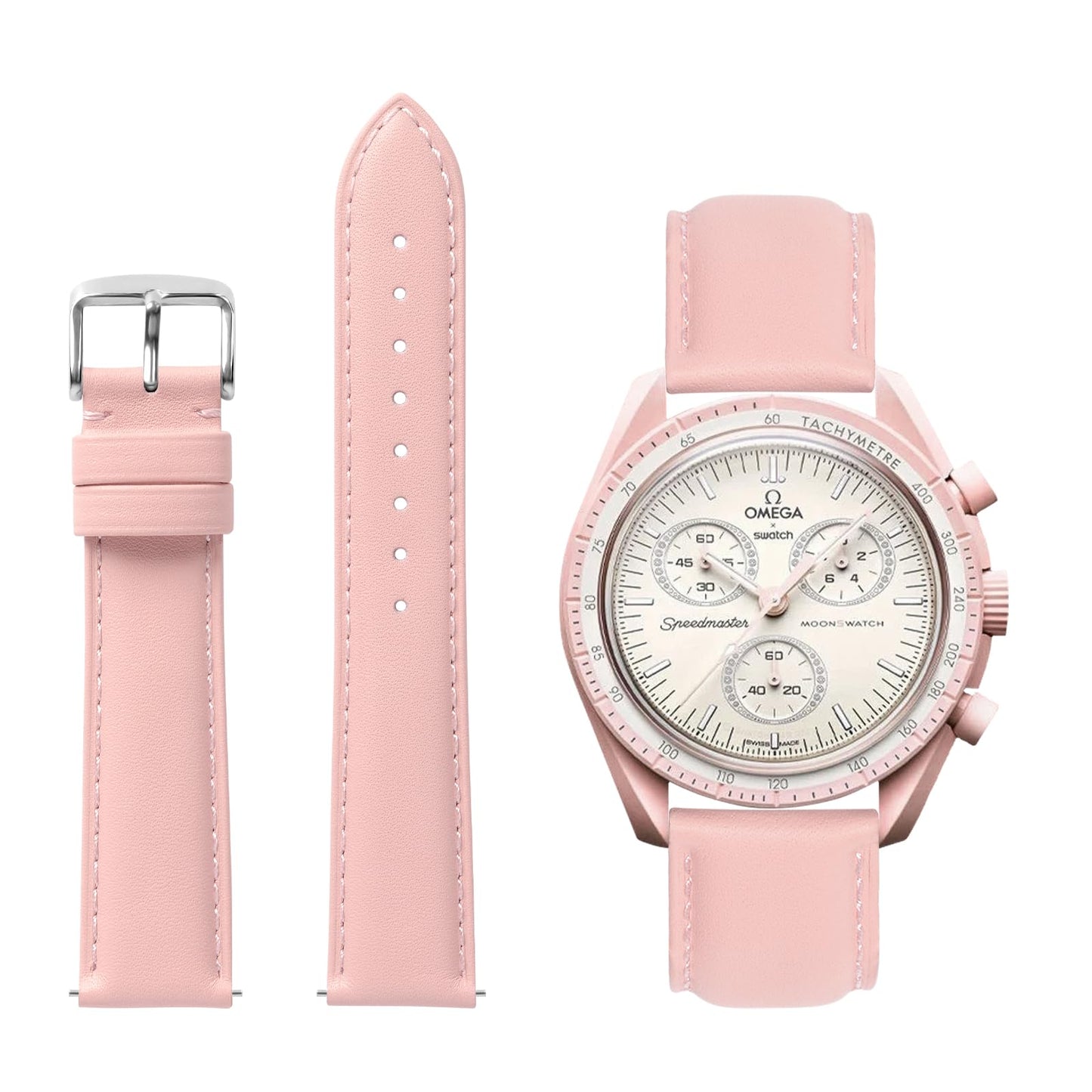 HOTTStrap Leather Watch Bands for Moonswatch - Watch Strap Compatible with Omega x Swatch Moonwatch - 20mm Quick Release Watch Band Replacement for Moonswatch Speedmaster