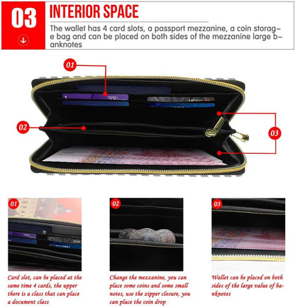 HOTCustomized Your Picture Long Slim Wallet Leather Clutch Bag Purse for Women Men