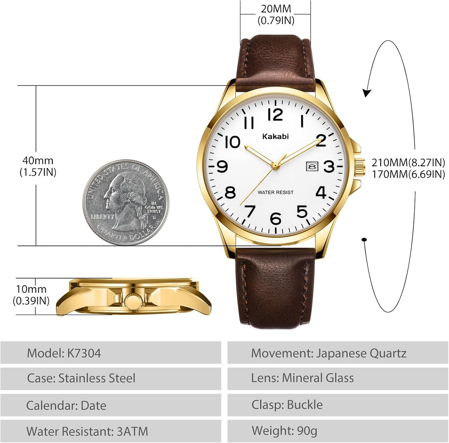 HOTWatch for Men, Fashion Minimalist Wrist Watch Waterproof Quartz Analog Date with Leather Strap