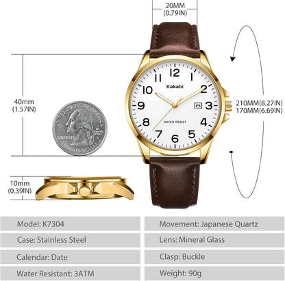 HOTWatch for Men, Fashion Minimalist Wrist Watch Waterproof Quartz Analog Date with Leather Strap