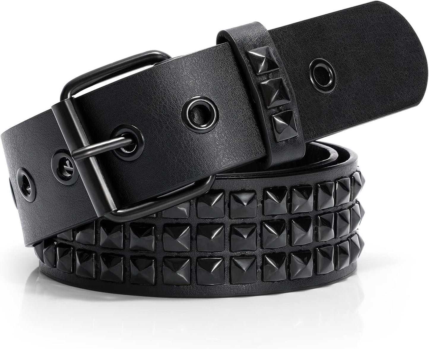 HOTXZQTIVE Studded Belt Metal Punk Rock Rivet Belts for Women/Men Punk Leather Belt Gothic Belt Accessories for Jeans Pants