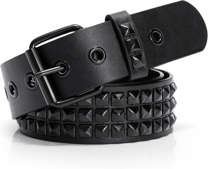 HOTXZQTIVE Studded Belt Metal Punk Rock Rivet Belts for Women/Men Punk Leather Belt Gothic Belt Accessories for Jeans Pants
