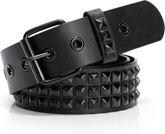 HOTXZQTIVE Studded Belt Metal Punk Rock Rivet Belts for Women/Men Punk Leather Belt Gothic Belt Accessories for Jeans Pants