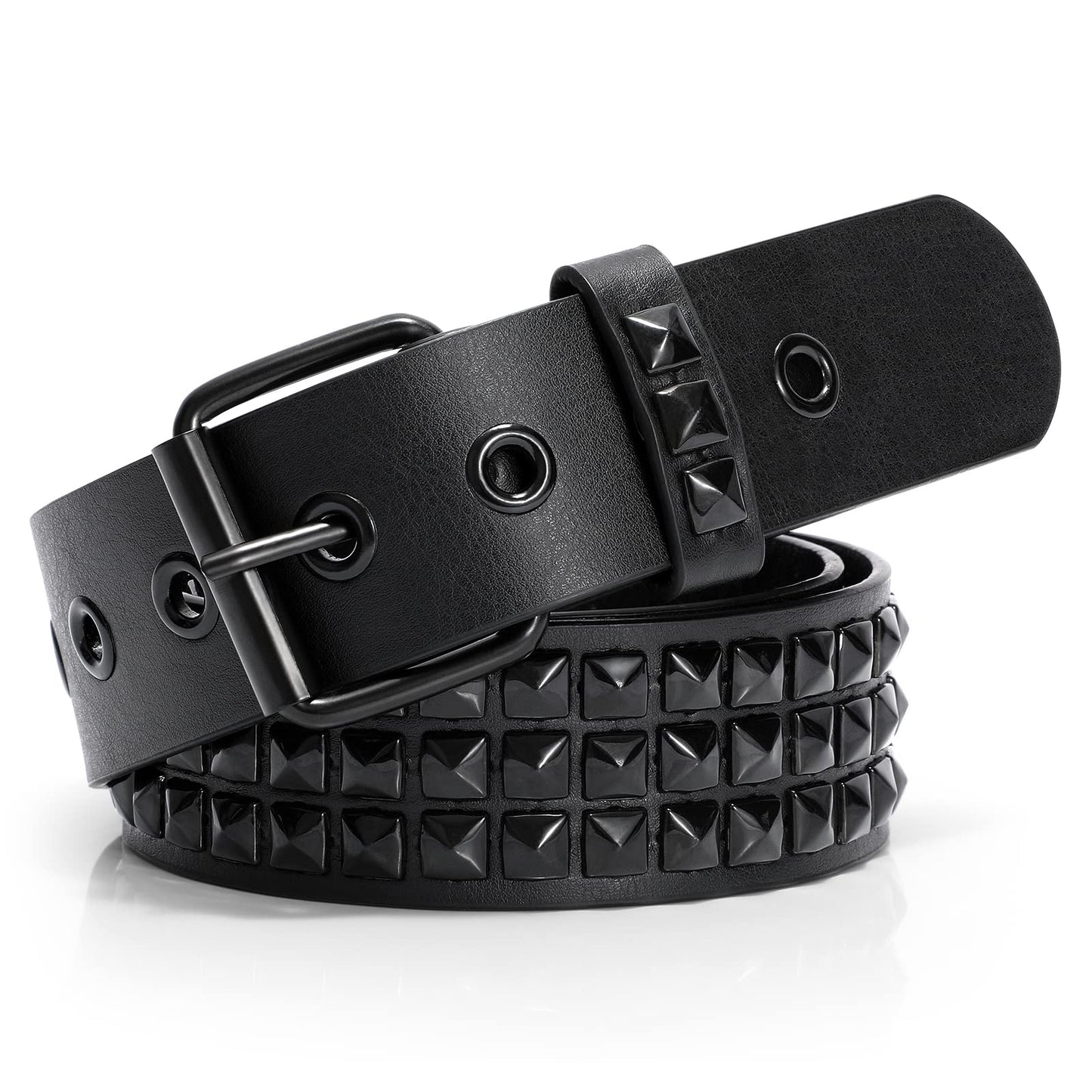 HOTXZQTIVE Studded Belt Metal Punk Rock Rivet Belts for Women/Men Punk Leather Belt Gothic Belt Accessories for Jeans Pants