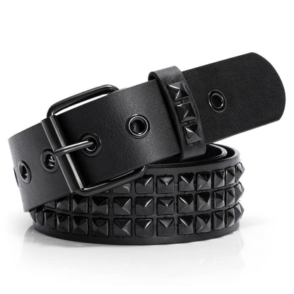 HOTXZQTIVE Studded Belt Metal Punk Rock Rivet Belts for Women/Men Punk Leather Belt Gothic Belt Accessories for Jeans Pants