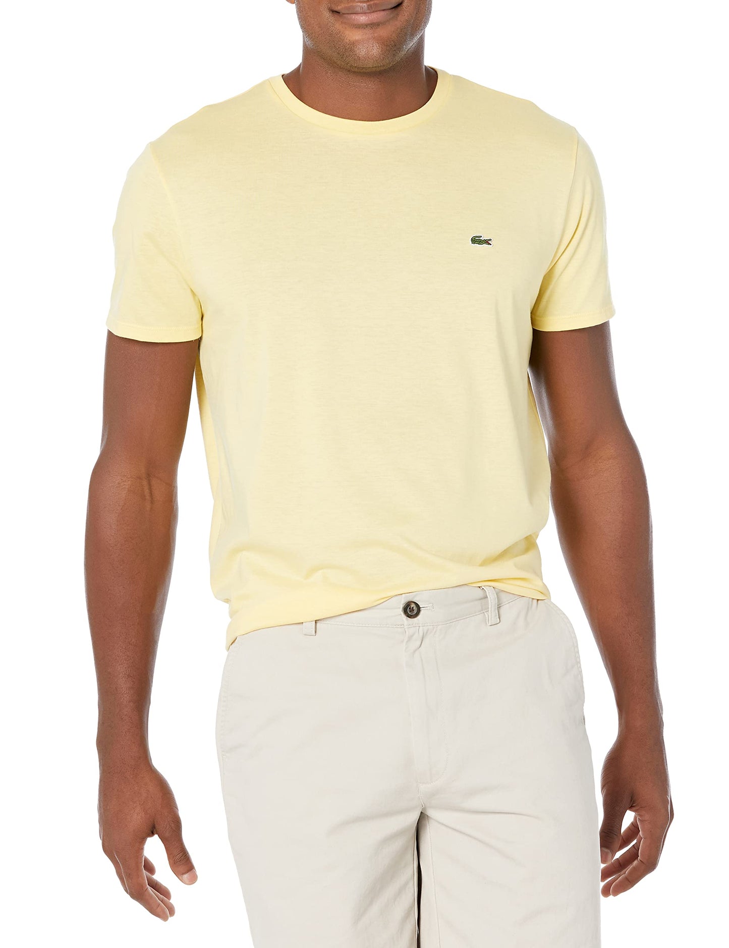 HOTLacoste Men's Short Sleeve Pima Jersey Crew Neck Tee