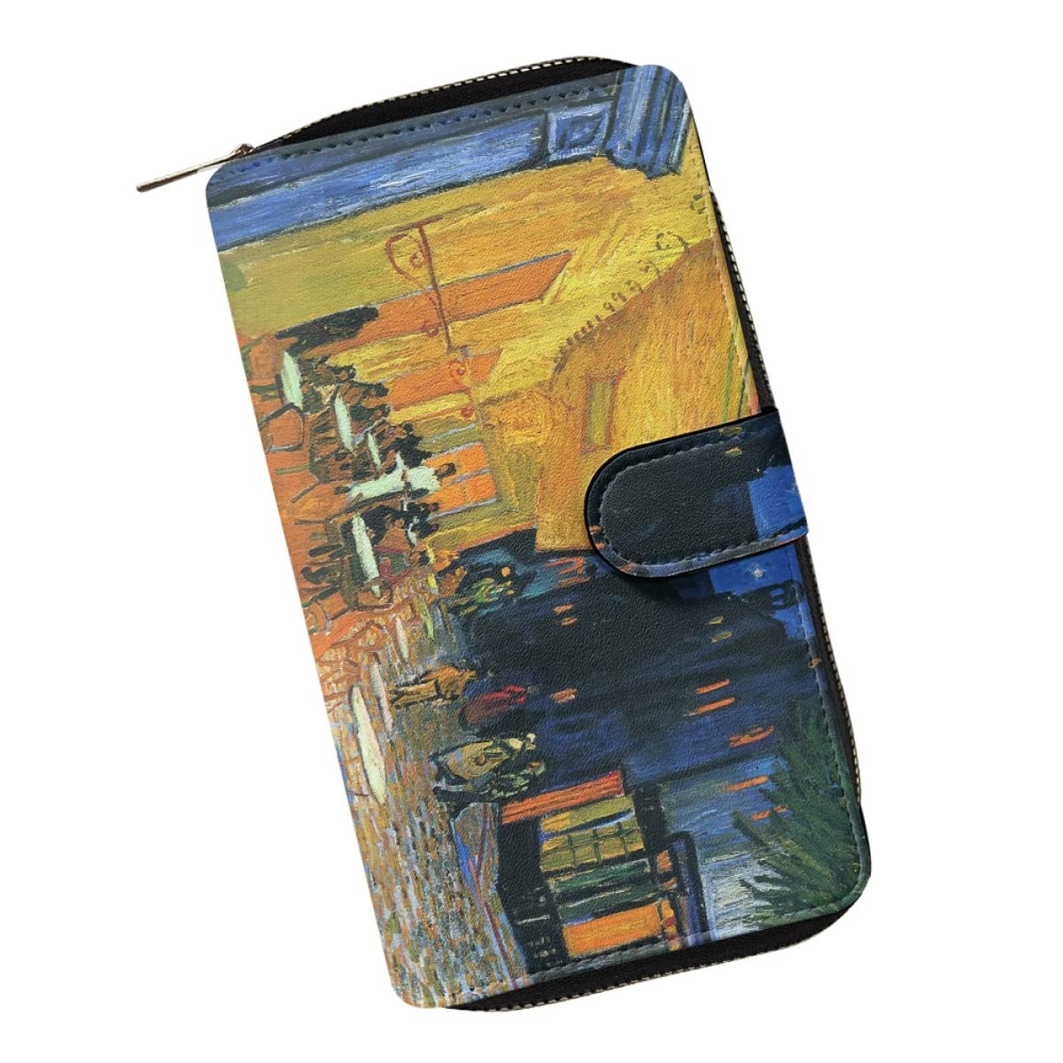 HOTjoo meryer Monet Oil Painting Flap Long Wallet Water Lilies Print Leather Wallet for Women Men,Monet Water Lilies