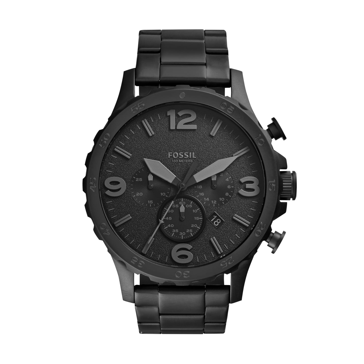 HOTFossil Men's Nate Quartz Watch, Oversized Stainless Steel Chronograph Watch for Men